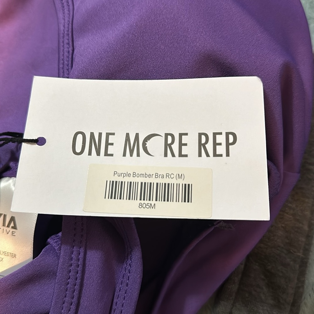 Zyia active purple bomber bra Medium one more rep New - Picture 6 of 6
